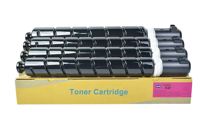 Four black Sensation G-67 toner cartridges on their product box